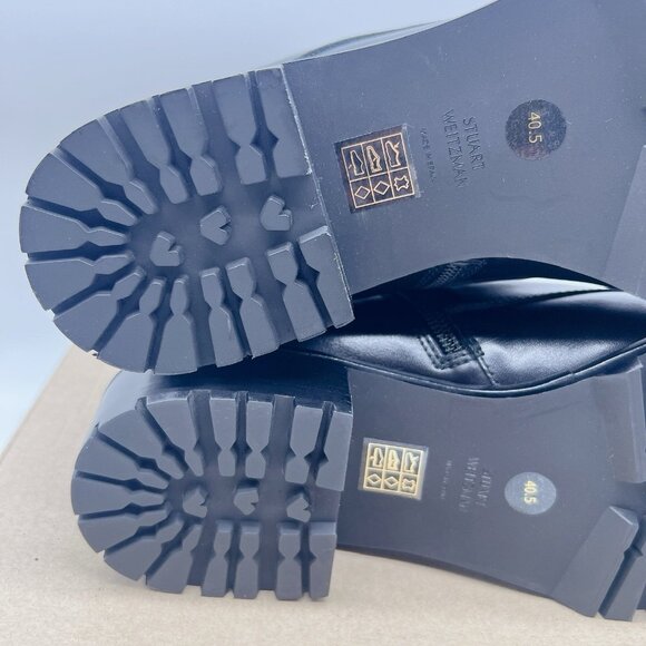 Stuart Weitzman Laine Leather Combat Lace Up Boots Black US 10 EU 40.5 NEW - Picture 11 of 13